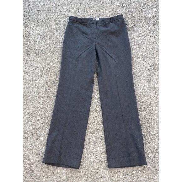 Brooks Brothers 346 Wool Stretch Wide Leg Pant Size 12 Gray Cuffed - Picture 2 of 4